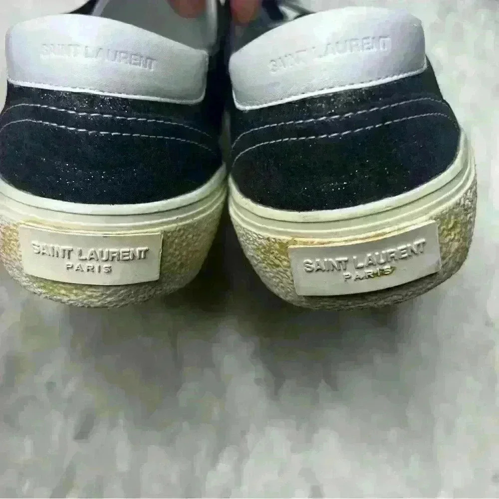 Saint Laurent Black Bedford Glitter Court Classic Sneakers - Picture 9 of 9